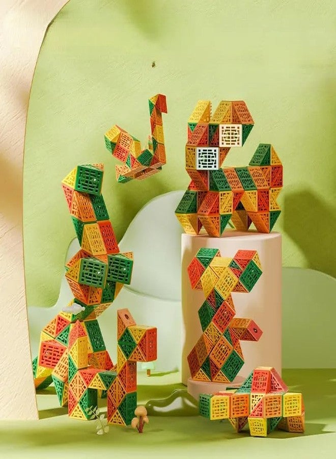KITMEER Geometric Magic Snake Cube Twisty Puzzle Toys (48 Blocks), for Kids Age 6 Years & Up - Image 2